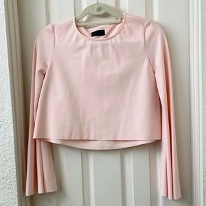 Carbon38 Pink Long Sleeve Crop Top